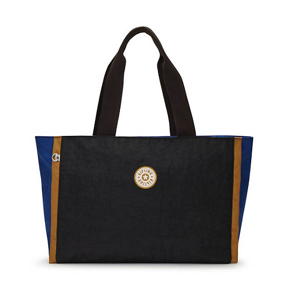 Nalo Tote Bag, Black Blue Beige, large Nalo Tote Bag, Black Blue Beige, large