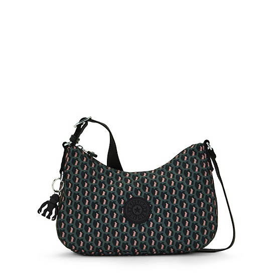 Ayda Printed Shoulder Bag, 3D K Print, large Ayda Printed Shoulder Bag, 3D K Print, large