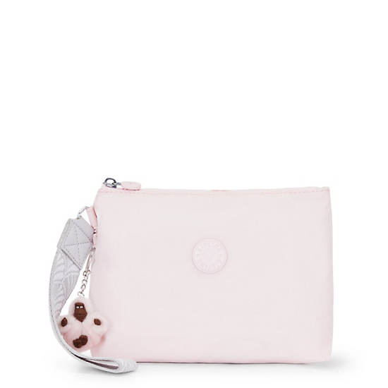 Tammi Wristlet Pouch, Sea Pink Metallic Block, large Tammi Wristlet Pouch, Sea Pink Metallic Block, large