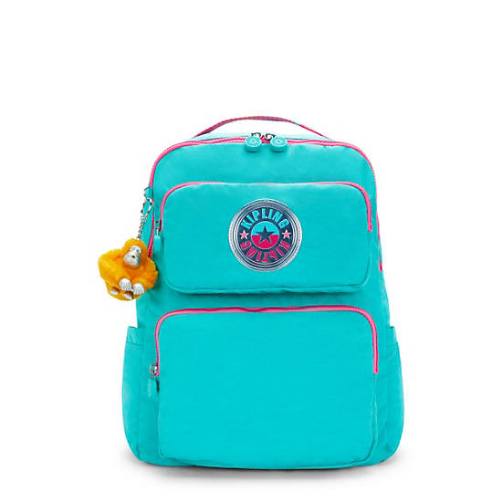 Kagan 16" Laptop Backpack, Peacock Teal Stripe, large