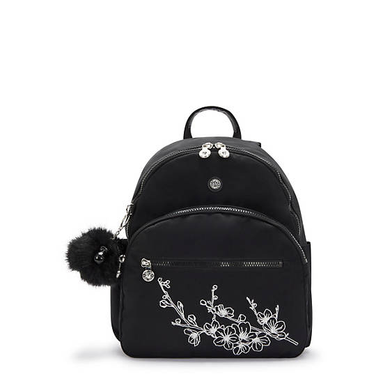 Paola Small Backpack, Black Embossed, large