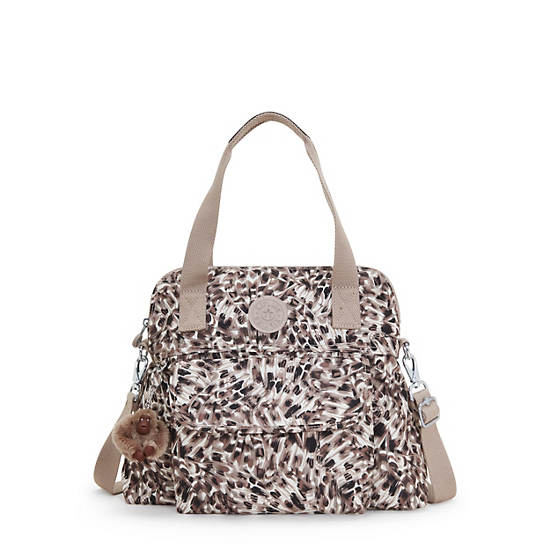 Pahneiro Printed Handbag, Leopard Feathers, large