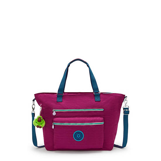 Isaac Tote Bag, Purple Fig WB, large