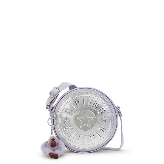 Fernanda Circle Crossbody Bag, Frosted Lilac Metallic, large