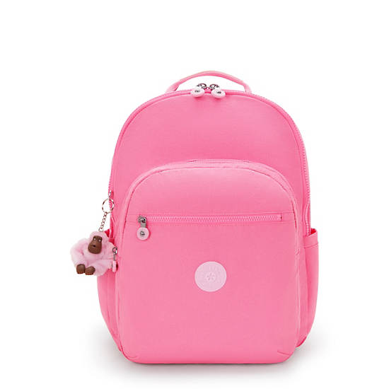 Seoul Extra Large Printed 17 Laptop Backpack Pink Twinkle Kipling