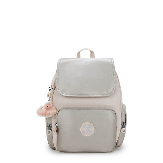 City Zip Small Backpack, Posey Pink Metallic, large