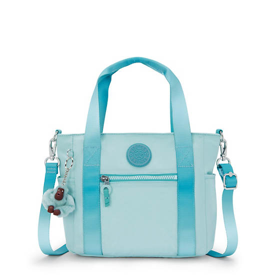 Jayla Small Tote Bag, Electric Teal Ombre, large
