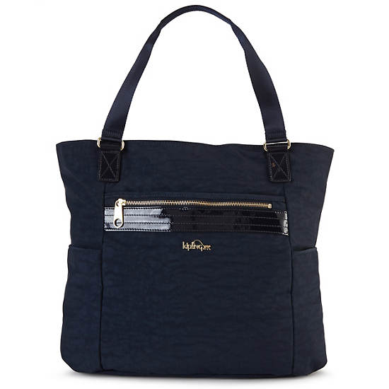 Leah Tote Bag, Deep Sky Blue, large
