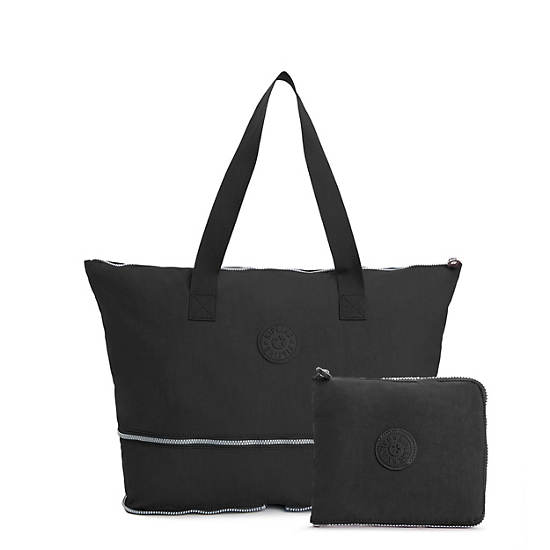 Imagine Foldable Tote Bag, Black, large