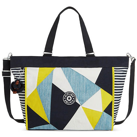 New Shopper Extra Large Printed Tote Bag, Ultimate Navy, large