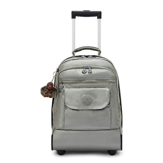 Sanaa Large Metallic Rolling Backpack, Moon Grey Metallic, large