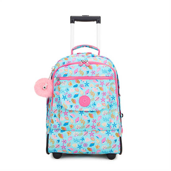 Sanaa Large Printed Rolling Backpack Riverside Crush Kipling