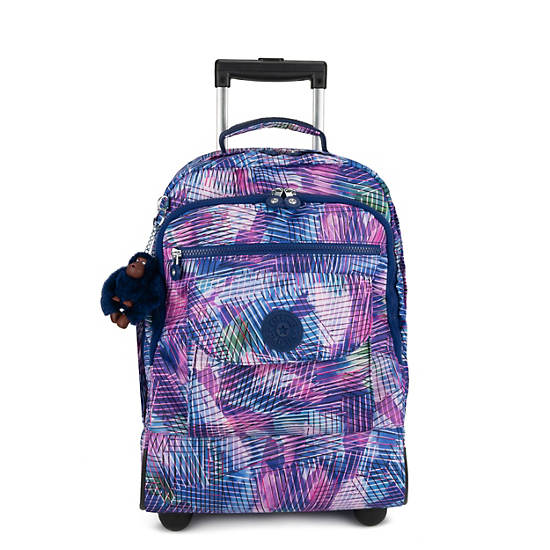 Sanaa Large Printed Rolling Backpack, Metallic Rust, large