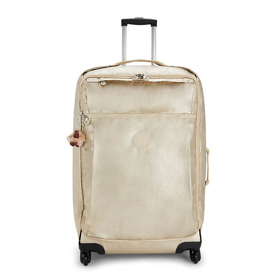 Darcey Large Metallic Rolling Luggage, Starry Gold Metallic, large