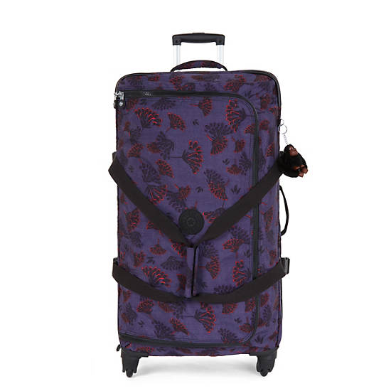 Cyrah Large Printed Rolling Luggage, Purple Lila, large