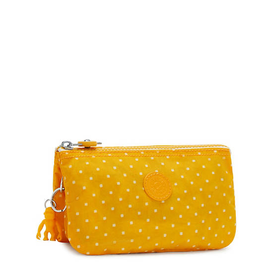 Creativity Large Printed Pouch, Soft Dot Yellow, large