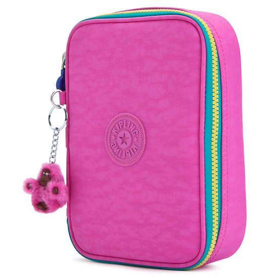 100 Pens Case, Flash Pink Chain, large