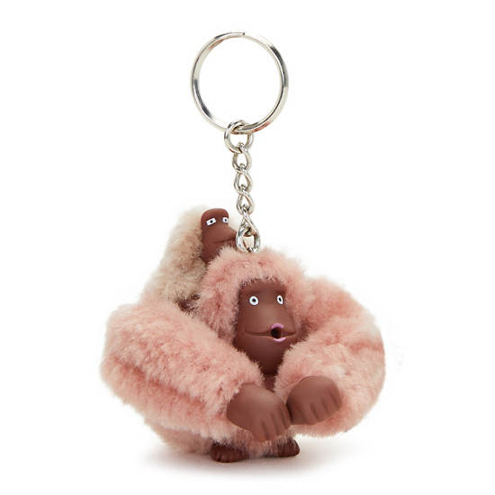 Mom and Baby Sven Monkey Keychain, Rosey Rose, large