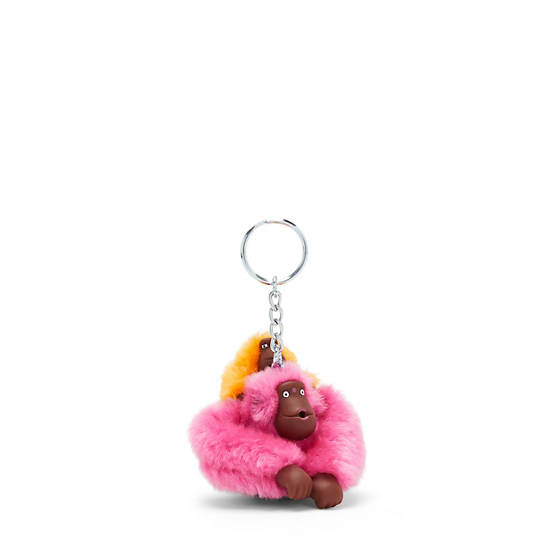 Mom and Baby Sven Monkey Keychain, Party Red, large