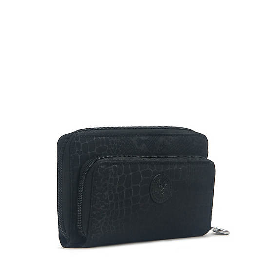 Stella Croc Wallet, Smooth Silver Metallic, large Stella Croc Wallet, Smooth Silver Metallic, large