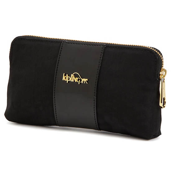 Keema Wallet Pouch, Black Patent Combo, large