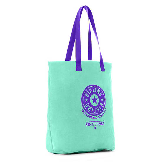Hip Hurray Packable Tote Bag, Fresh Teal, large
