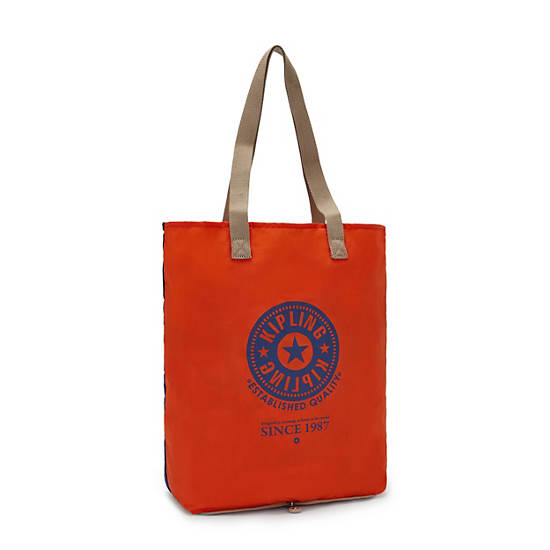 Hip Hurray Packable Tote Bag, Rapid Red Block, large Hip Hurray Packable Tote Bag, Rapid Red Block, large
