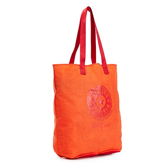 Hip Hurray Packable Tote Bag, Imperial Orange, large