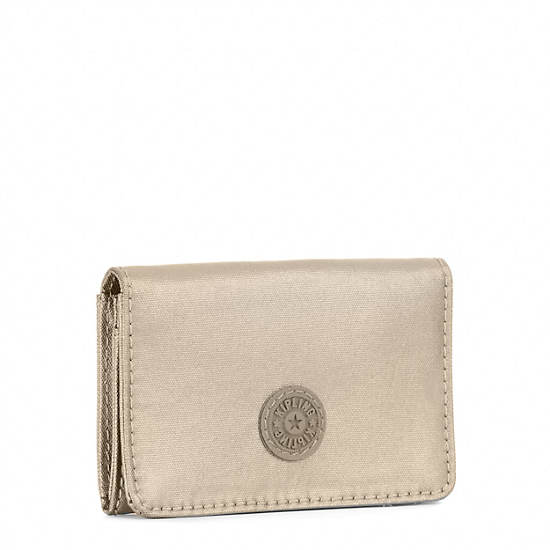 Clea Snap Wallet, Champagne Metallic, large