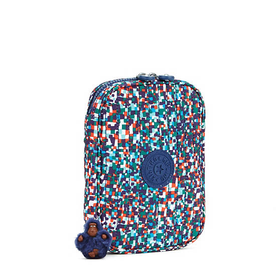 Nolan Printed Pencil Case, Juniper Teal, large