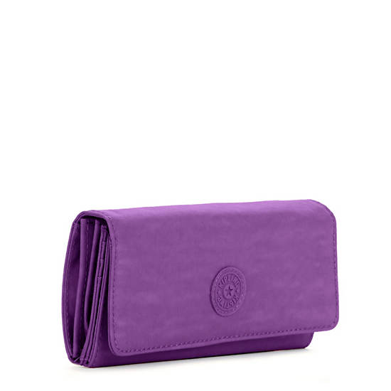 New Teddi Snap Wallet, Purple Feather, large
