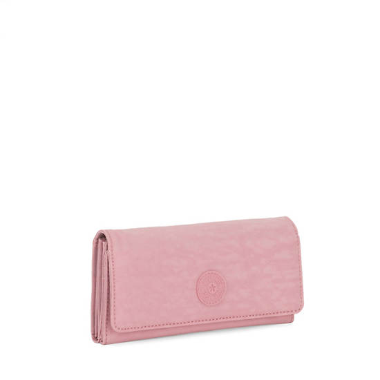 New Teddi Snap Wallet, Strawberry Pink Tonal Zipper, large