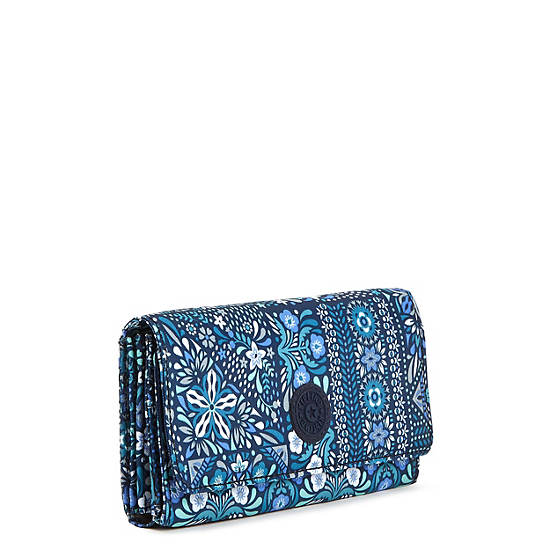 New Teddi Printed Snap Wallet, Eager Blue, large