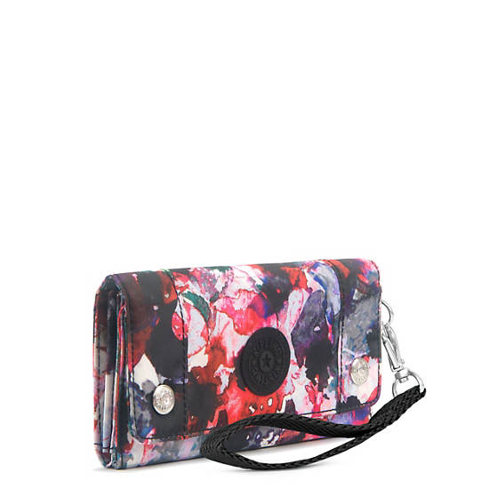 Peyton Printed Wristlet Wallet, Faded Green, large Peyton Printed Wristlet Wallet, Faded Green, large