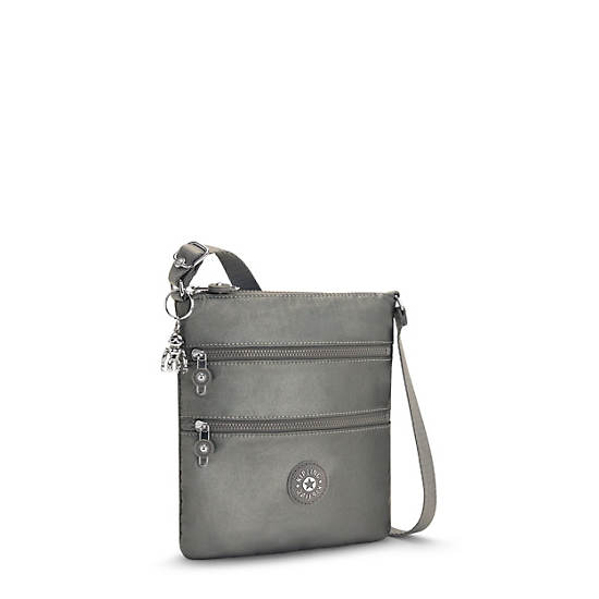 Keiko Metallic Crossbody Mini Bag, Moon Grey Metallic, large