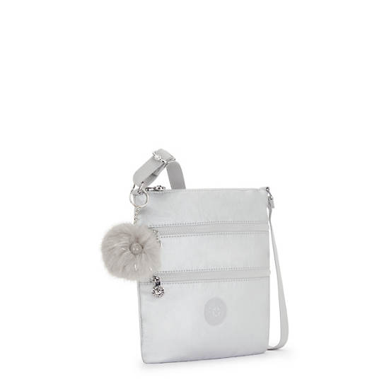 Keiko Metallic Crossbody Mini Bag, Platinum M GG, large