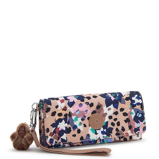 Rubi Large Printed Wristlet Wallet, Autumn Blossoms, large