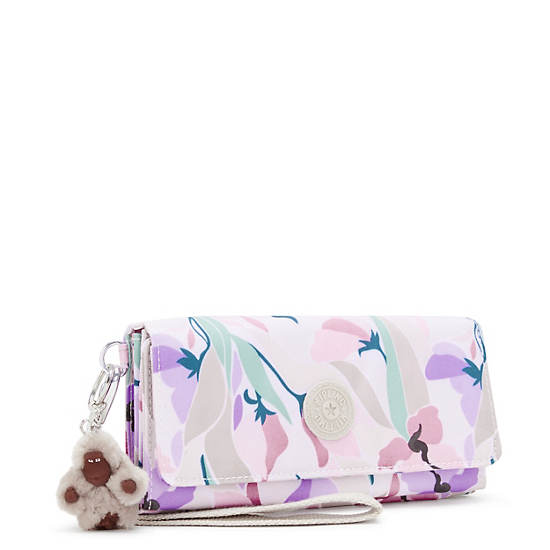 Rubi Large Printed Wristlet Wallet, Floral Mosaic, large