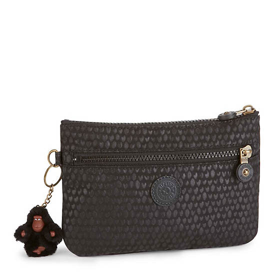 Ness Embossed Small Pouch, Black, large