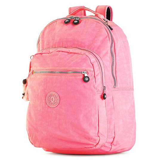 Seoul Large Laptop Backpack, Primrose Pink Satin, large