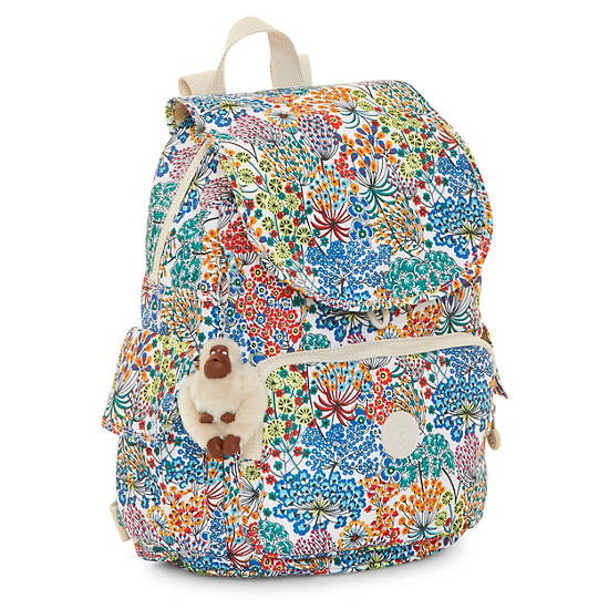 Ravier Medium Printed Backpack, Little Flower Blue, large