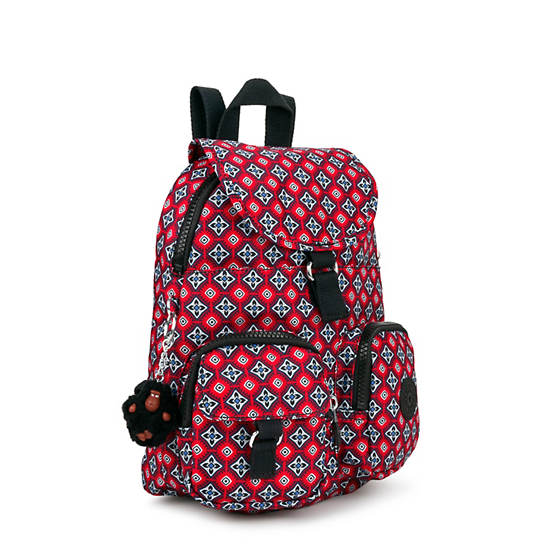 Lovebug Small Printed Backpack, Mystical Medallion Orange, large