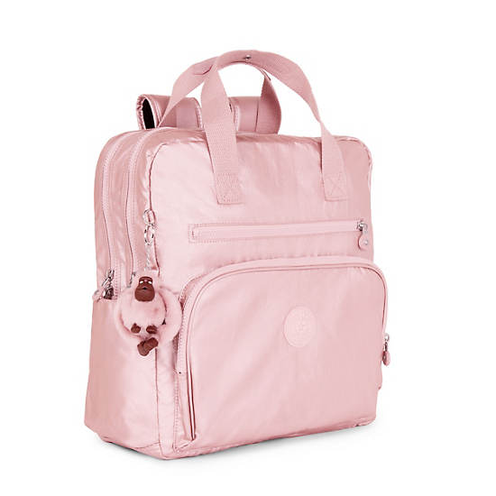Audrie Metallic Diaper Backpack, Heart Puff, large