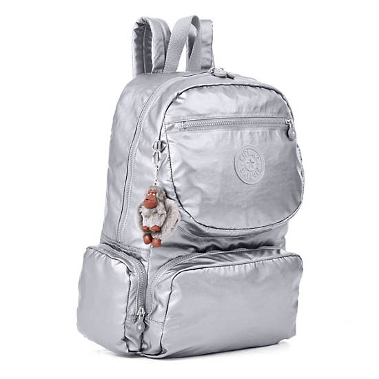 Dawson Large Metallic 15" Laptop Backpack, Platinum Metallic, large