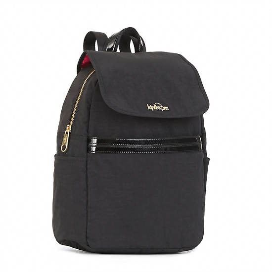 Sonia Small Backpack, Black Patent Combo, large