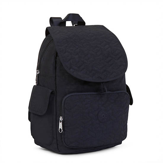 Ravier Medium Quilted Backpack, Black, large