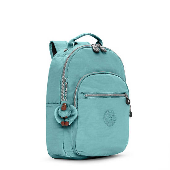 Seoul Small Backpack, Natural Aqua Metallic, large