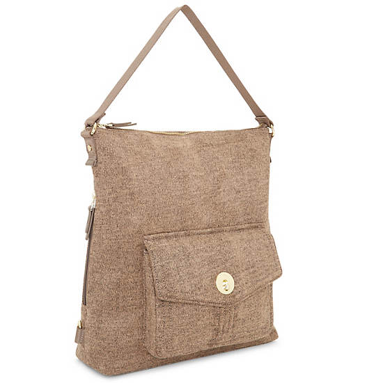 Makai Covertible Backpack Handbag, Cafe Latte Beige, large Makai Covertible Backpack Handbag, Cafe Latte Beige, large