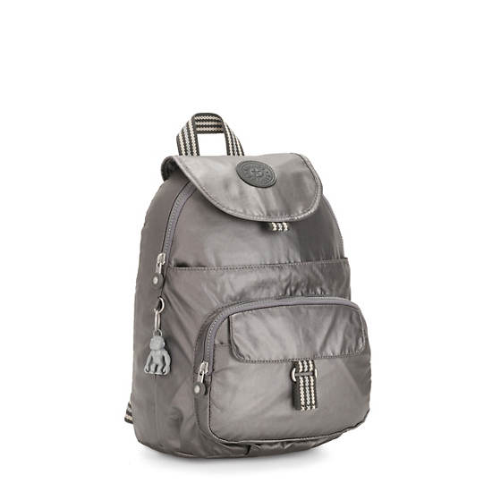 Queenie Small Metallic Backpack, Black, large