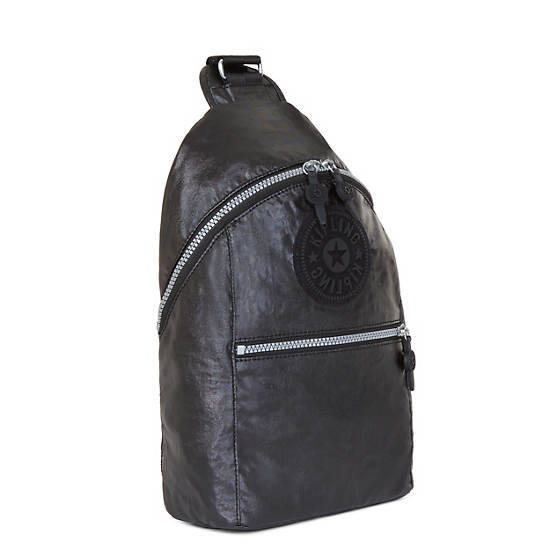 Bente Metallic Backpack, Black Rose, large